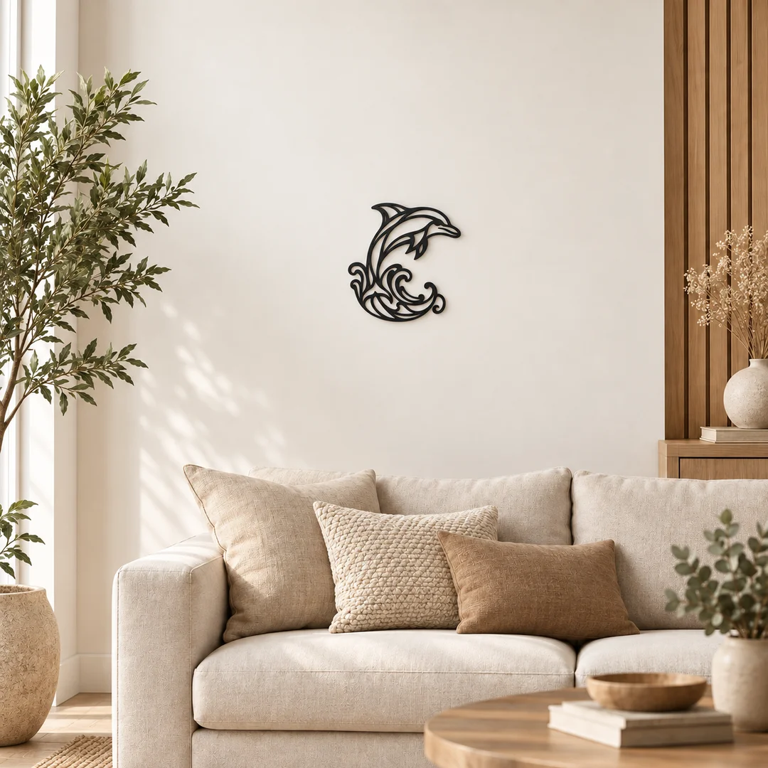 Dauphin WallArt2D dans un intérieur