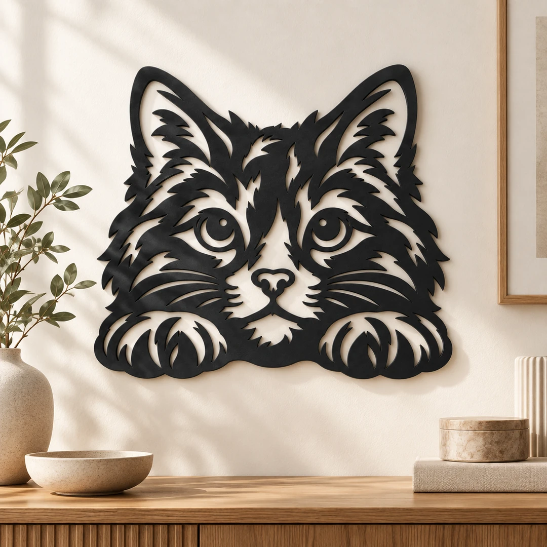Décoration murale Chat noire dans un intérieur haut de gamme