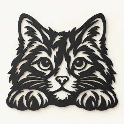 Décoration murale Chat noire WallArt2D, vue principale