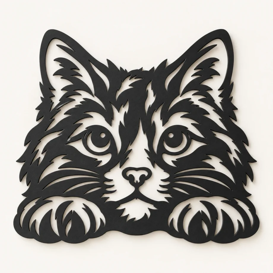 Décoration murale Chat noire WallArt2D, vue principale