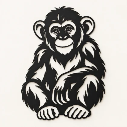 Décoration murale Chimpanzé noire WallArt2D, vue principale