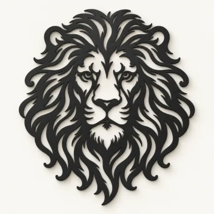 Décoration murale Lion noire WallArt2D, vue principale