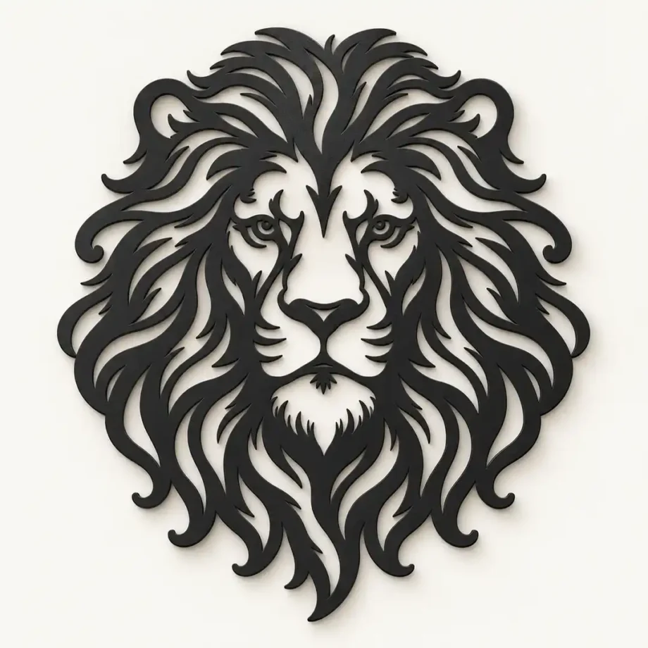 Décoration murale Lion noire WallArt2D, vue principale