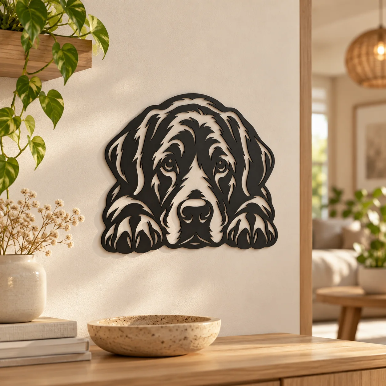 Décoration murale Labrador noire dans une ambiance contemporaine