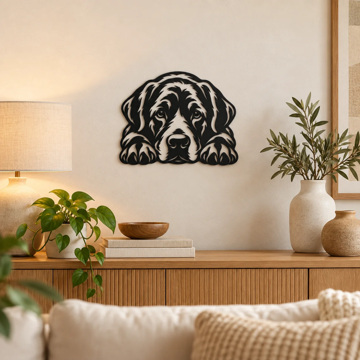 Décoration murale Labrador WallArt2D dans une décoration intérieure