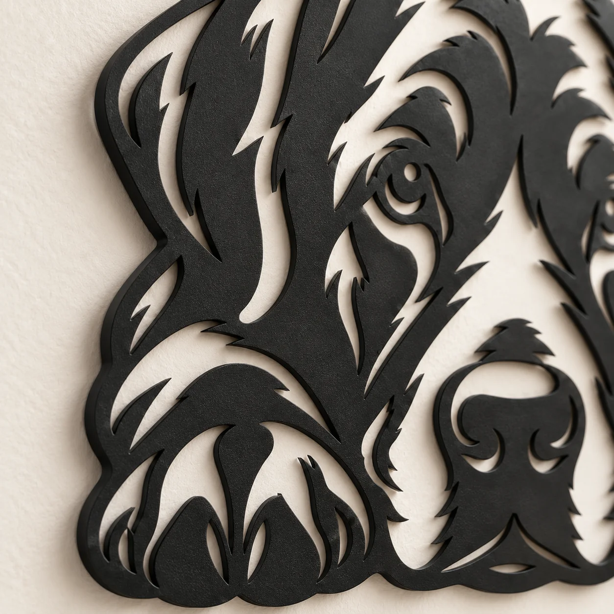 Détail de la décoration murale Labrador noire
