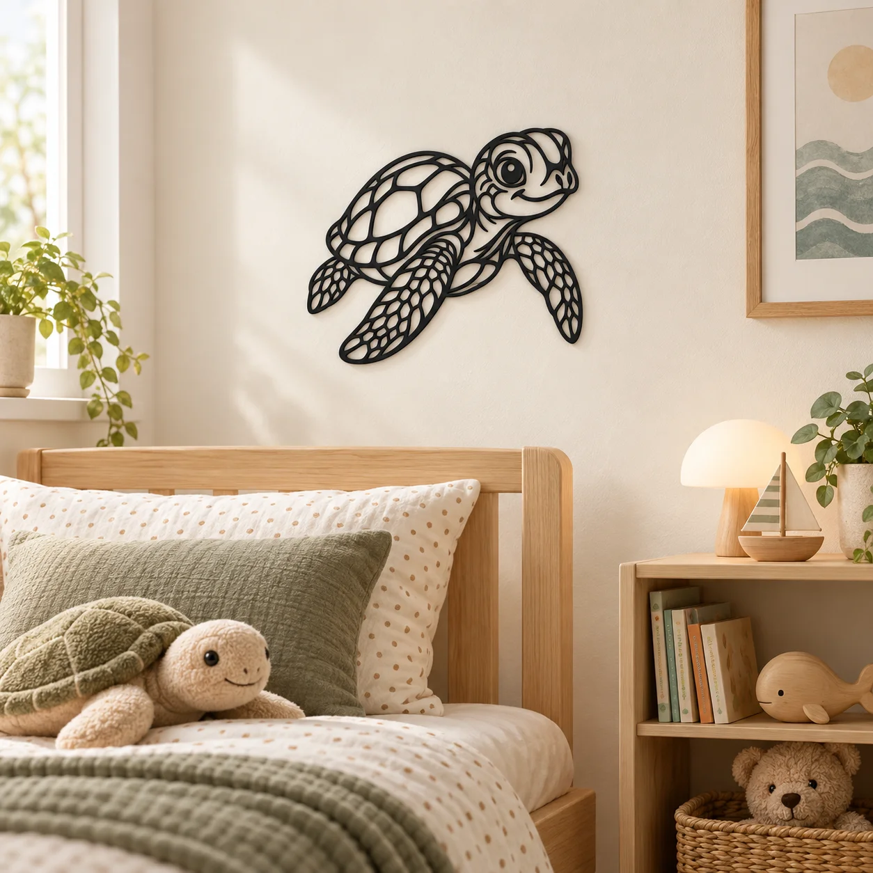 Décoration murale Tortue WallArt2D dans une chambre