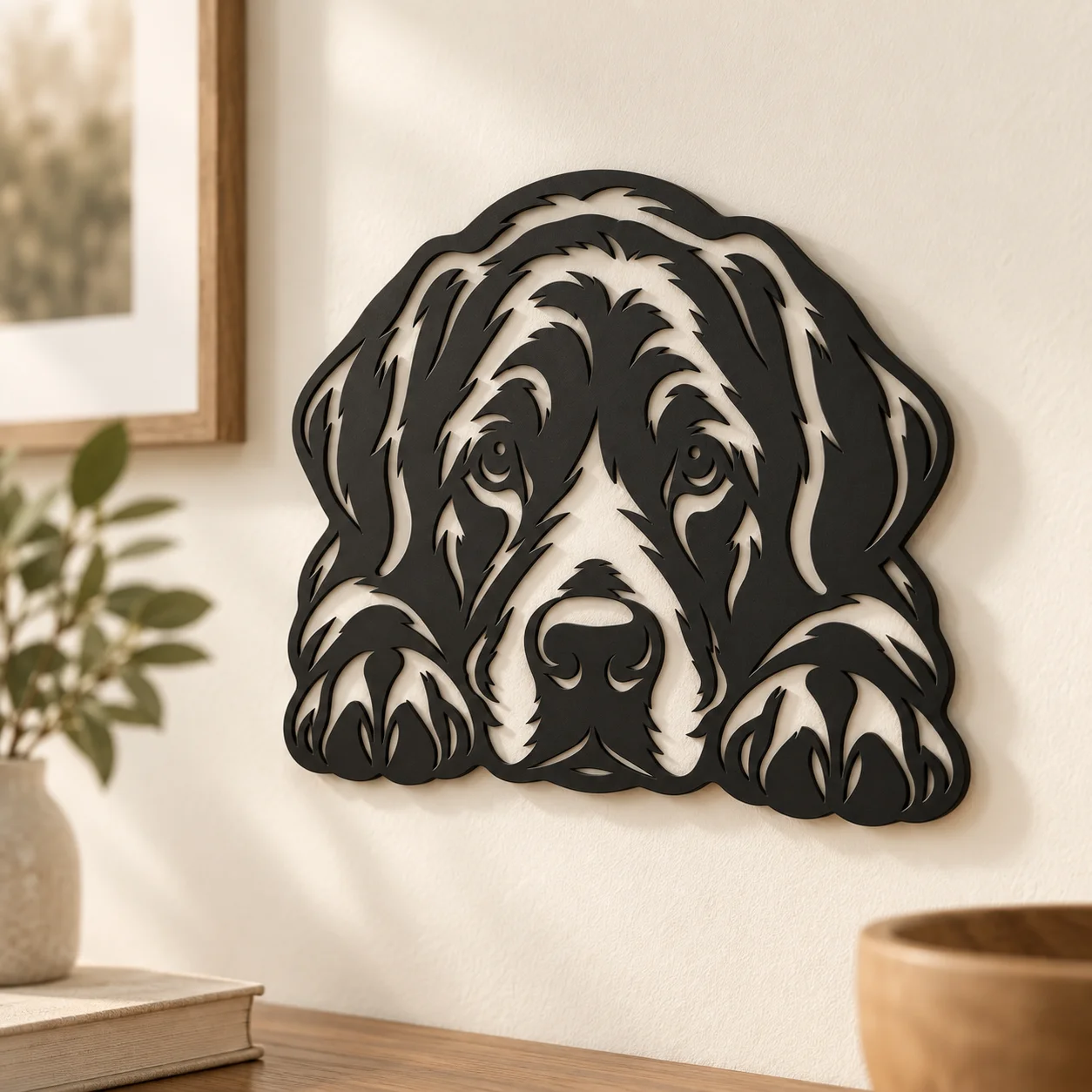Décoration murale Labrador noire en situation sur un mur