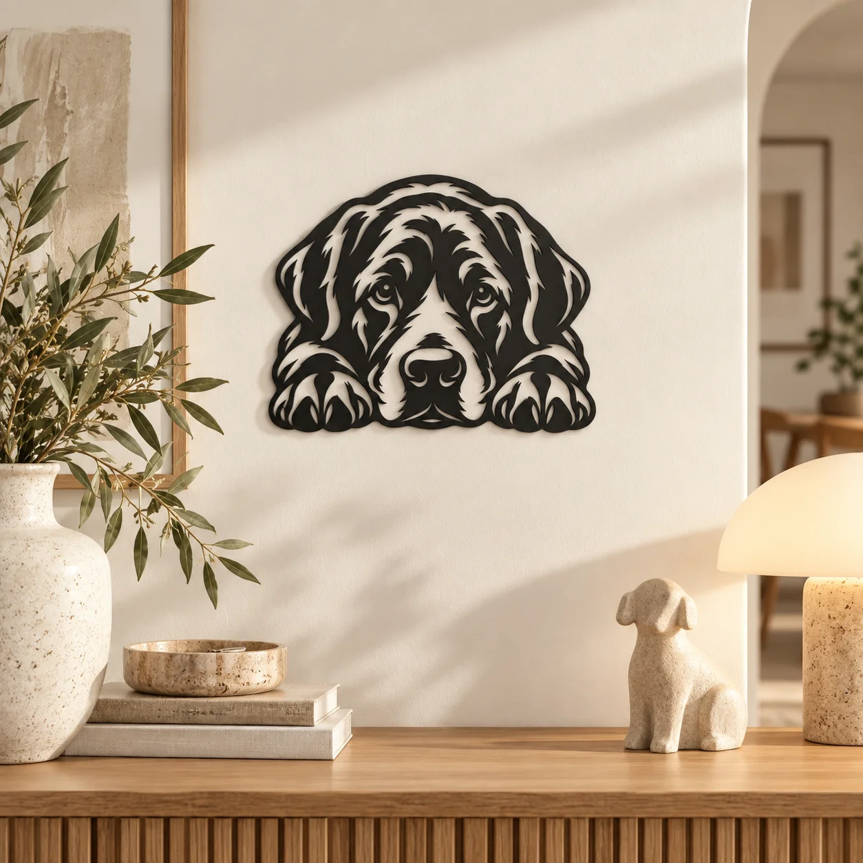Décoration murale Labrador noire dans un intérieur