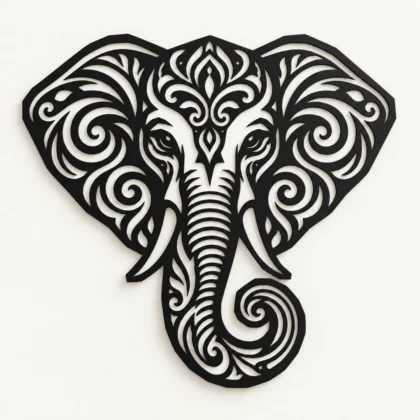 Décoration murale Éléphant noire WallArt2D, vue principale