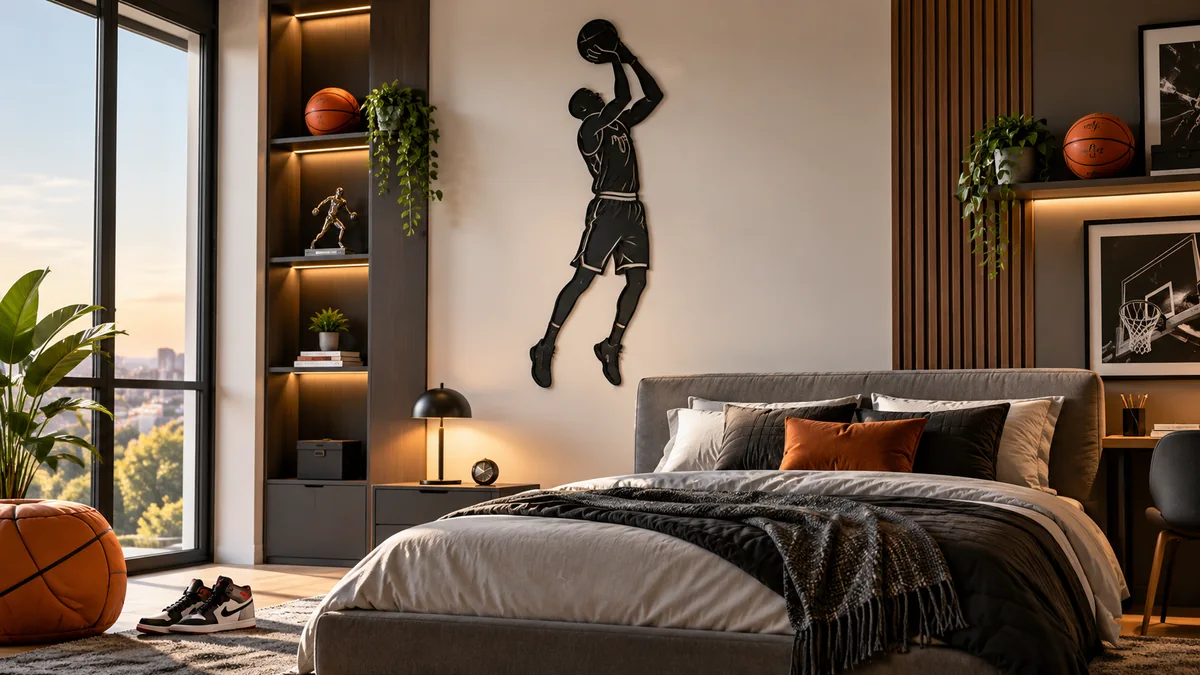 Décoration murale basket : idées pour une chambre de fan