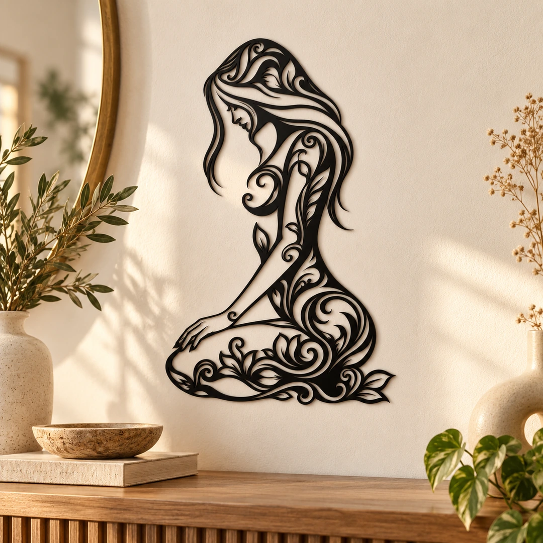 Décoration murale Femme florale mise en scène dans un intérieur élégant