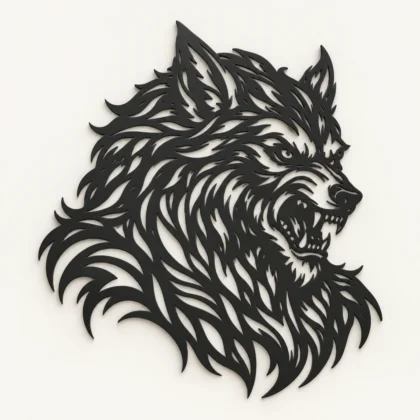 Décoration murale loup-garou noir, vue principale